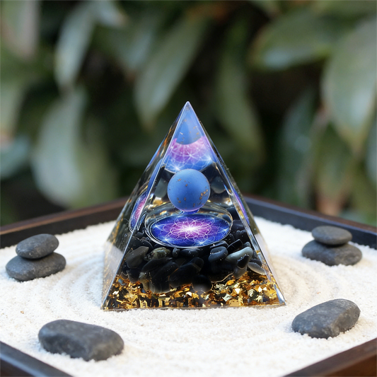 The Sacred Hexagram" Lapis Lazuli Orgone Pyramid (Cosmic Balance)