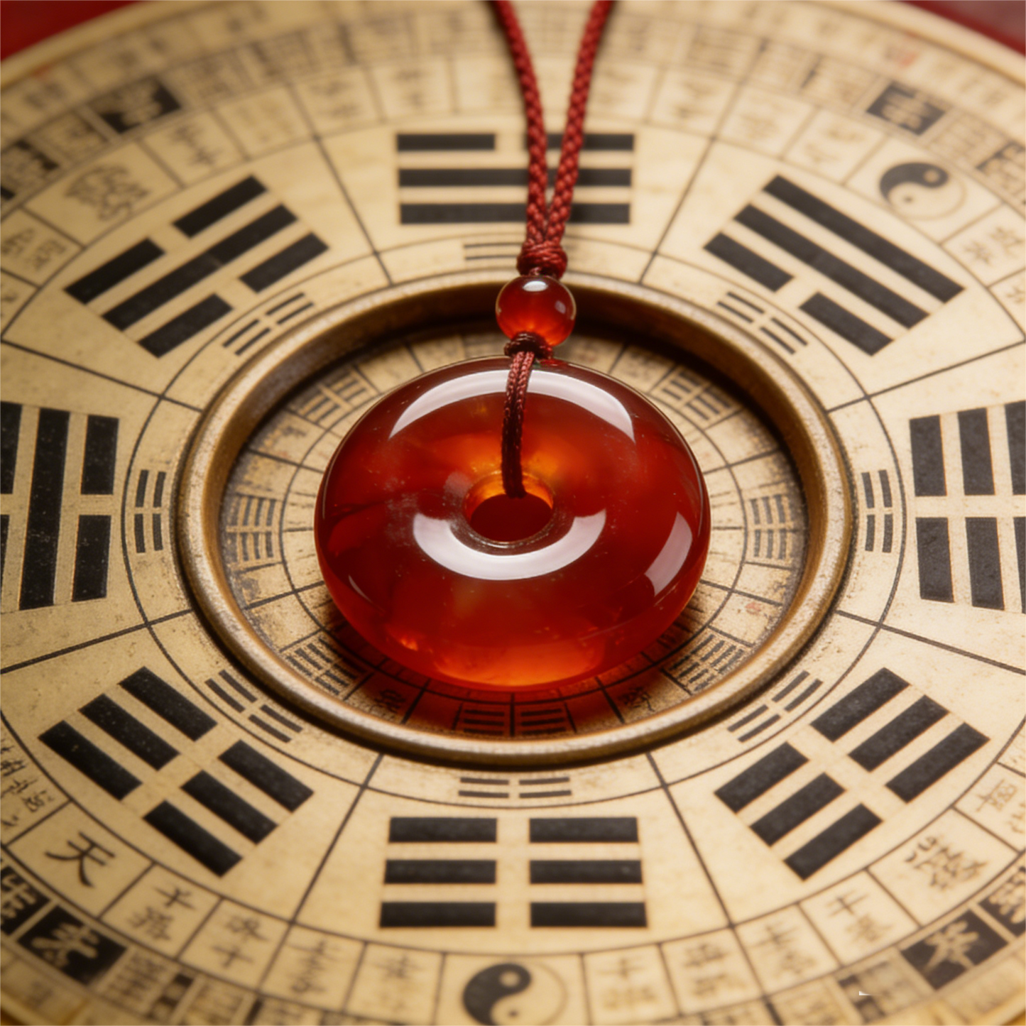 Red Agate "Ping An Kou" Peace Buckle - The "Guardian's Shield" & Vitality Amulet