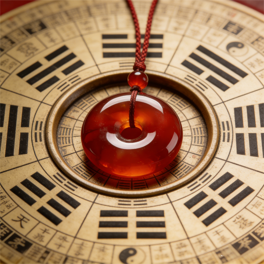 Red Agate "Ping An Kou" Peace Buckle - The "Guardian's Shield" & Vitality Amulet