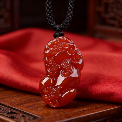 Red Agate PiXiu Pendant Necklace for everyday style and meaningful gifting