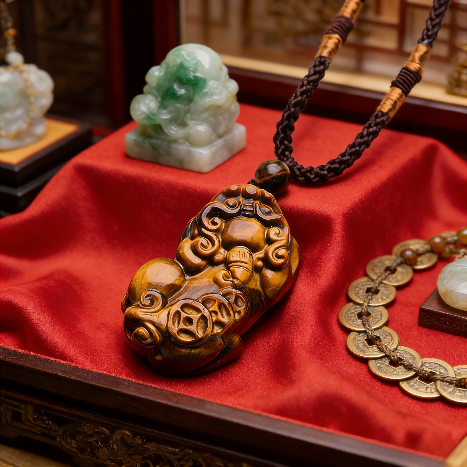 Golden Tiger Eye PiXiu Pendant Necklace for everyday style and meaningful gifting