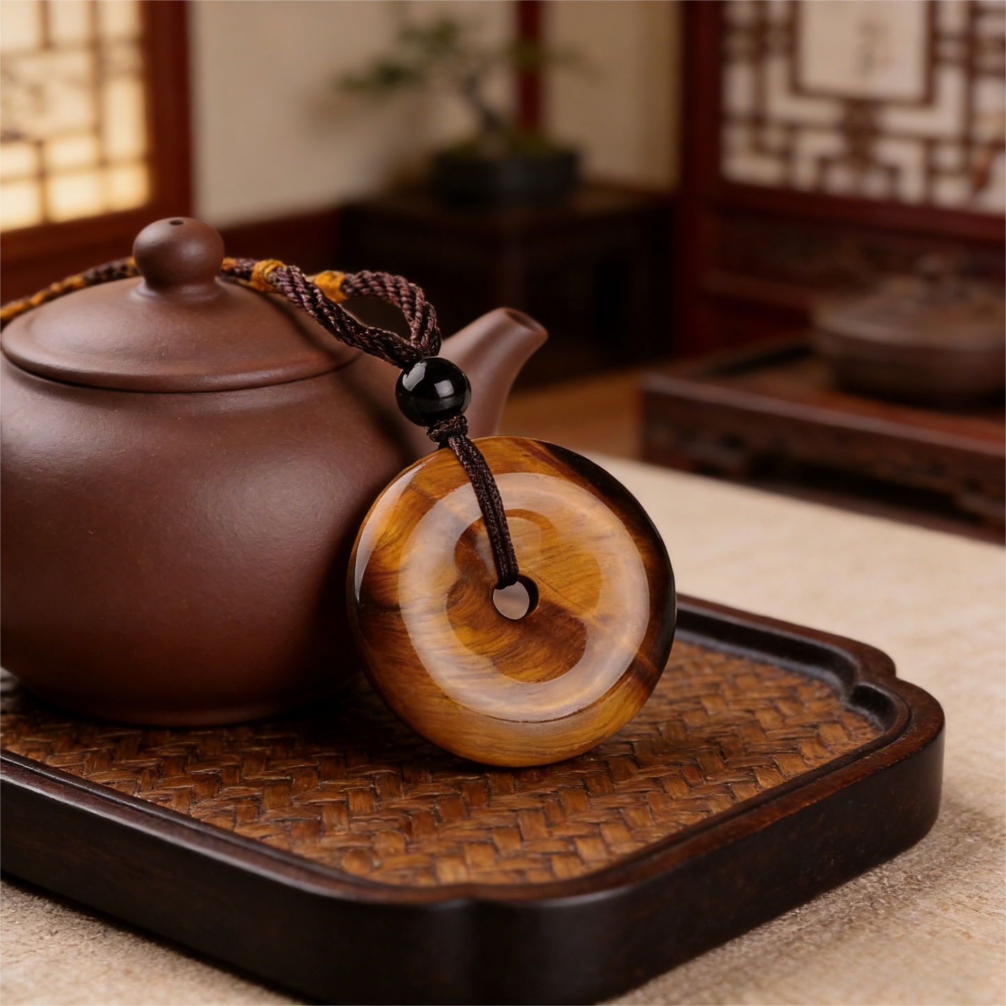 Golden Tiger Eye Peace Buckle - The "Solar Shield" & Wealth Amulet