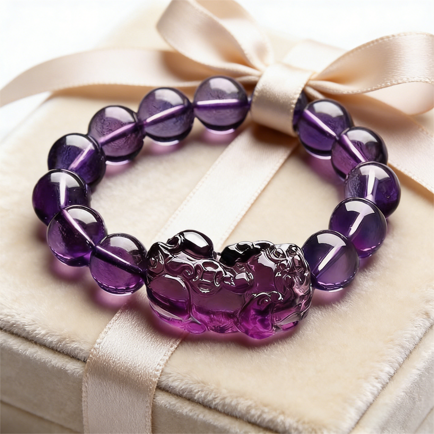 The Intuitive Investor" Amethyst Pixiu Wealth Bracelet