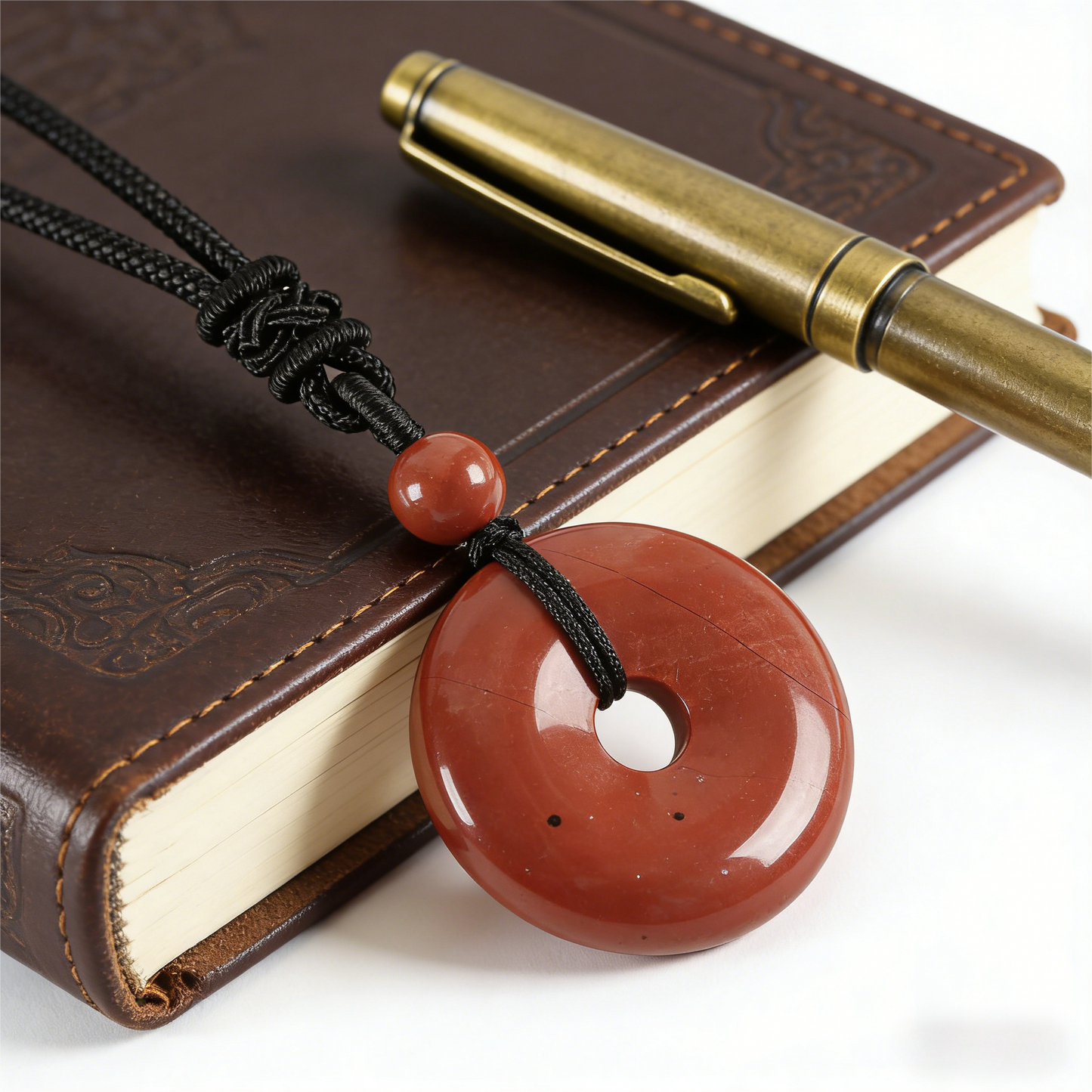 Circle of Vitality" Red Jasper Amulet (Root Chakra Grounding)