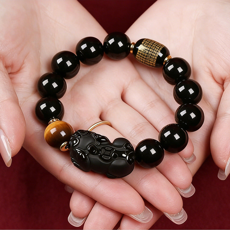 Black Obsidian Pixiu Bracelet | Tiger Eye for everyday style and meaningful gifting