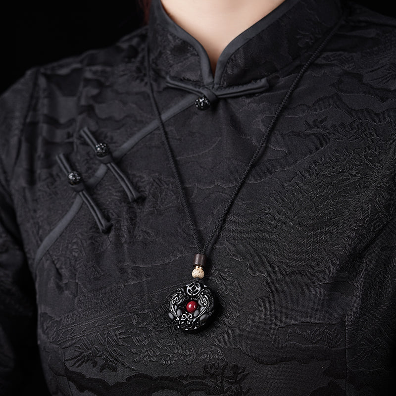 "The Architect of Wealth" Black Obsidian Pixiu Amulet