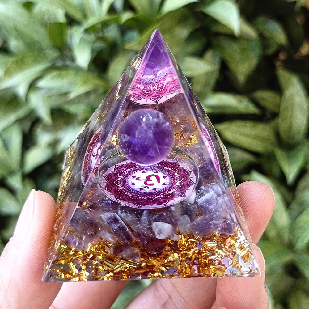 The Violet Portal: 3D Amethyst Sphere Orgone Pyramid
