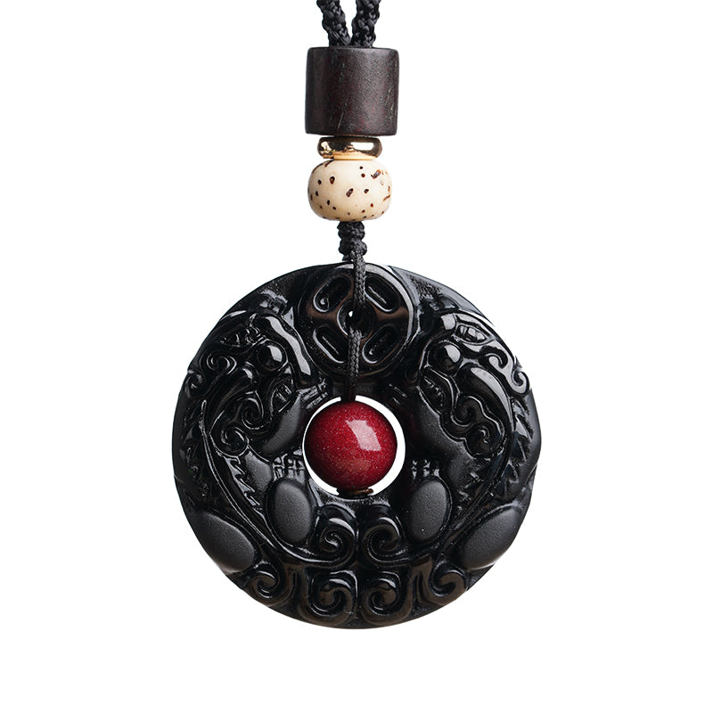 "The Architect of Wealth" Black Obsidian Pixiu Amulet