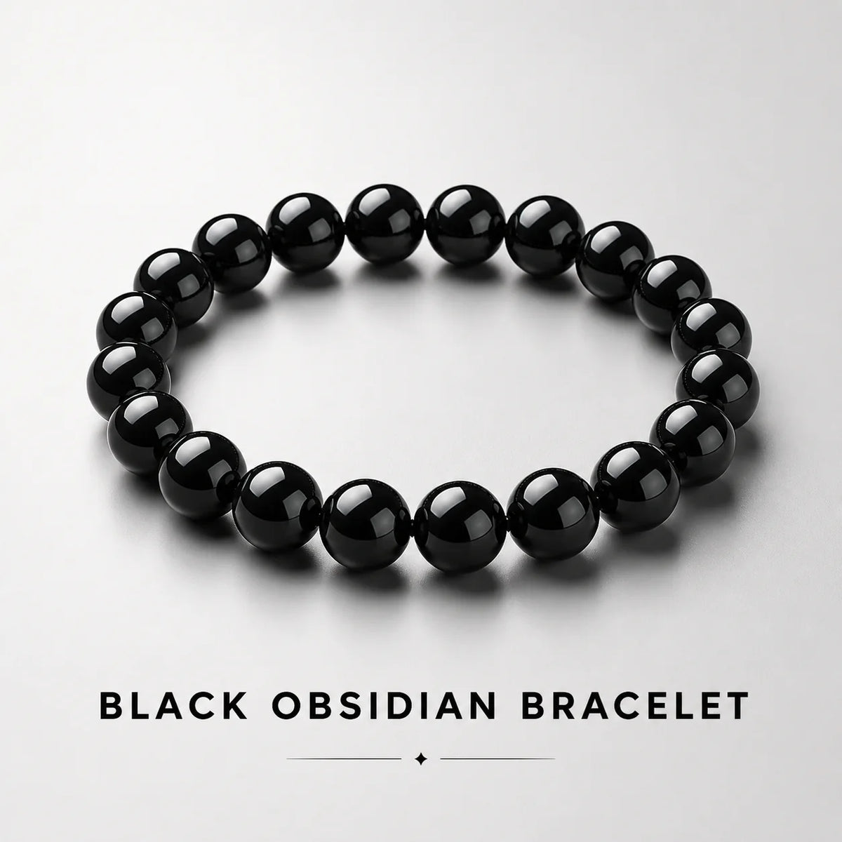 Black Obsidian Bracelet - Minimal Natural Stone Style