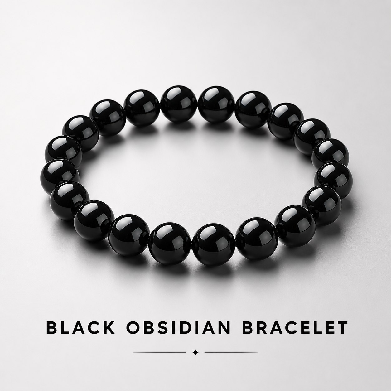 Black Obsidian Bracelet product photo with natural stone detail