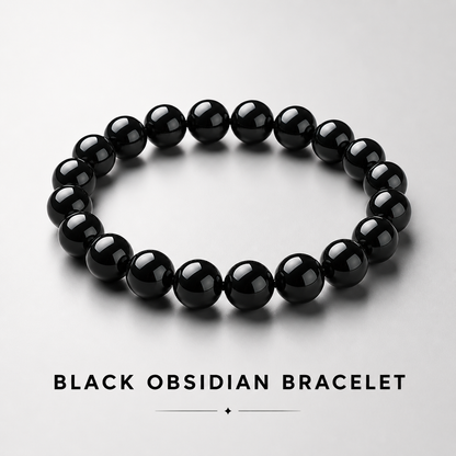 Black Obsidian Bracelet product photo with natural stone detail