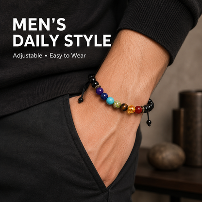 Black Obsidian Color Accent Bracelet worn on wrist