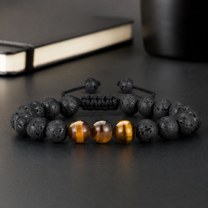 Lava Stone & Tiger Eye Bracelet lifestyle product photo