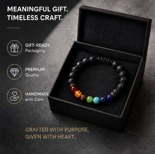 Lava Stone Color Accent Bracelet gift box product photo