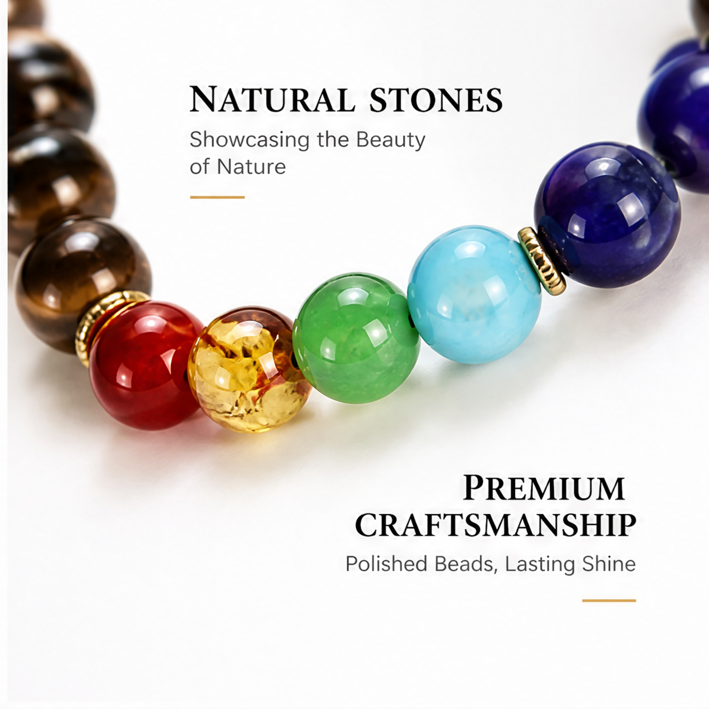Tiger Eye Color Accent Bracelet natural stone bead detail