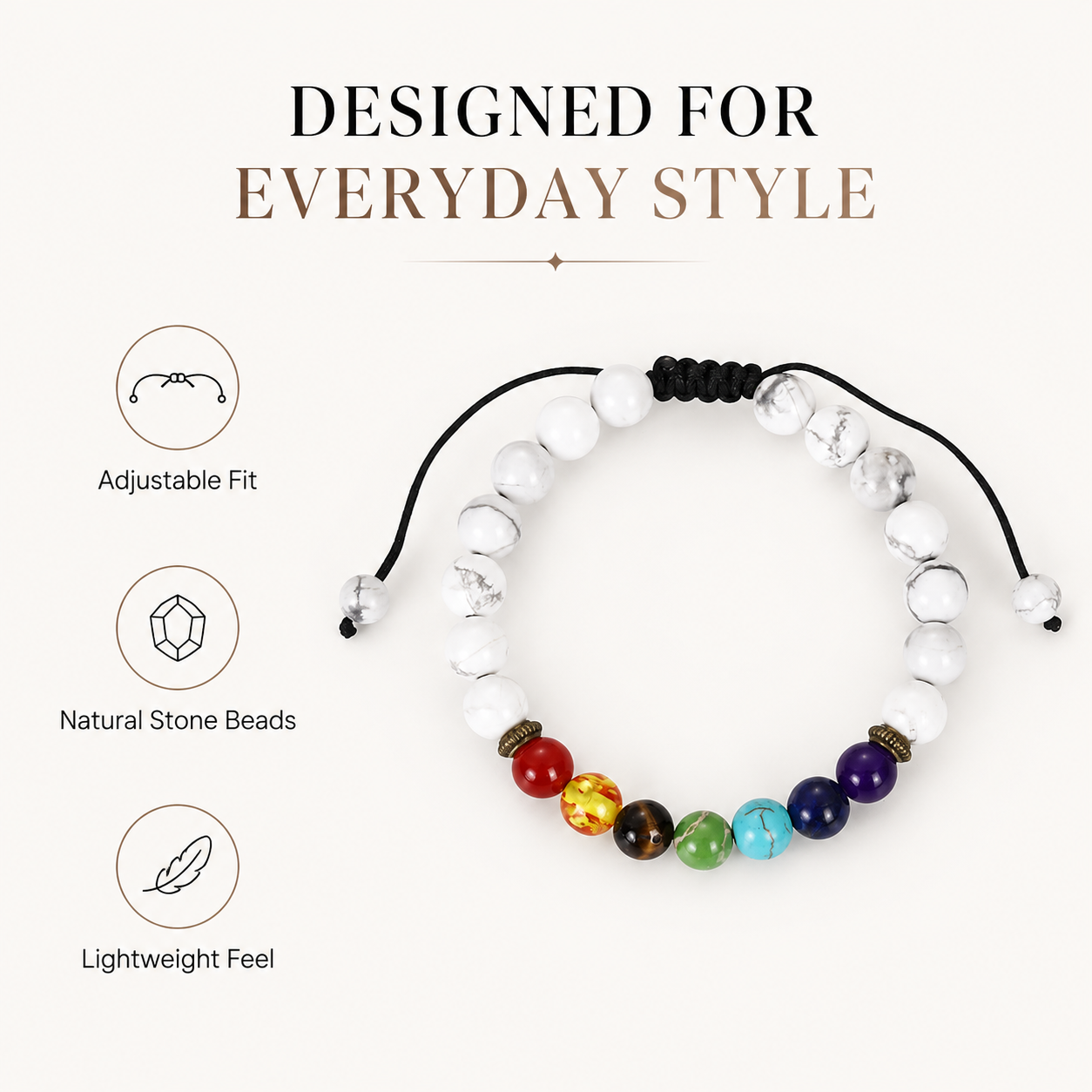 White Turquoise-Style Stone Bracelet everyday style product card