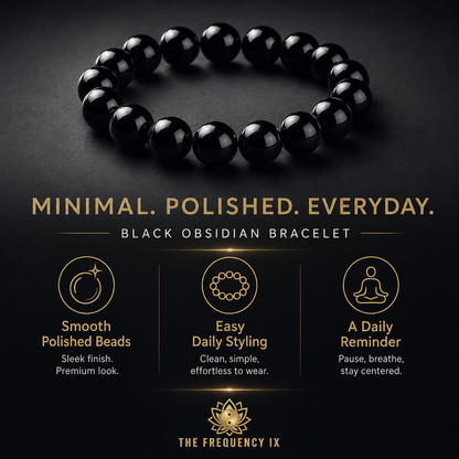 Black Obsidian Bracelet product photo with natural stone detail