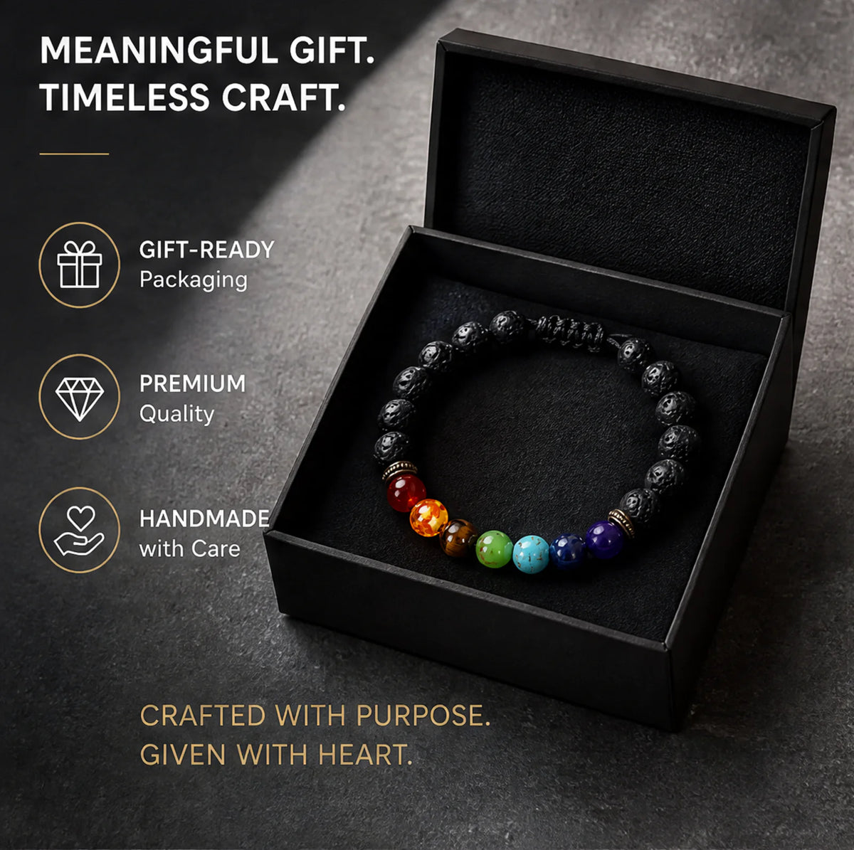 Lava Stone Color Accent Bracelet — primary product view