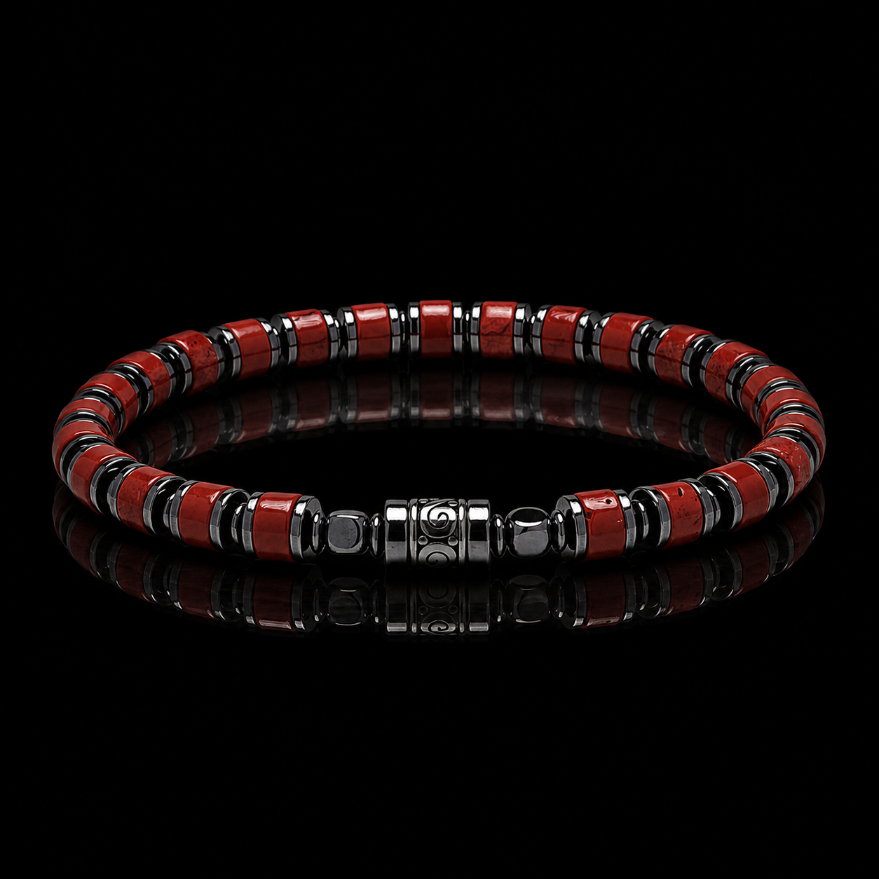 Old Roads Red Stone Bracelet black background product photo