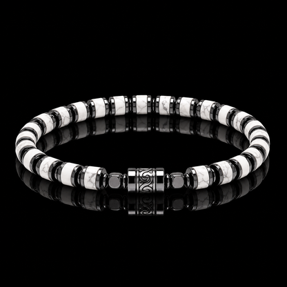 Old Roads White Turquoise Bracelet black background product photo