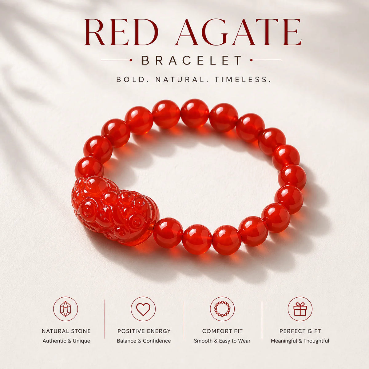 Red Agate Pixiu Bracelet — primary product view