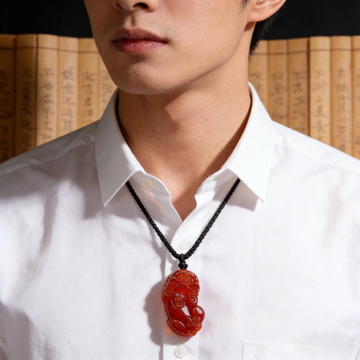 Red Agate Pixiu Pendant Necklace — product detail 11