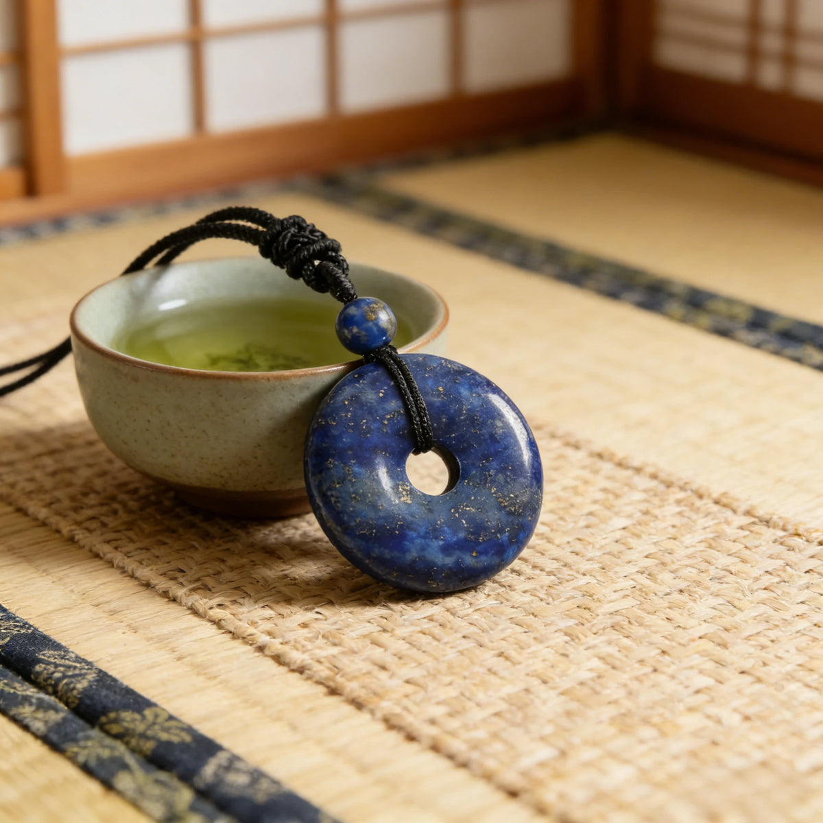 Lapis Lazuli Circle Pendant Necklace — additional product detail