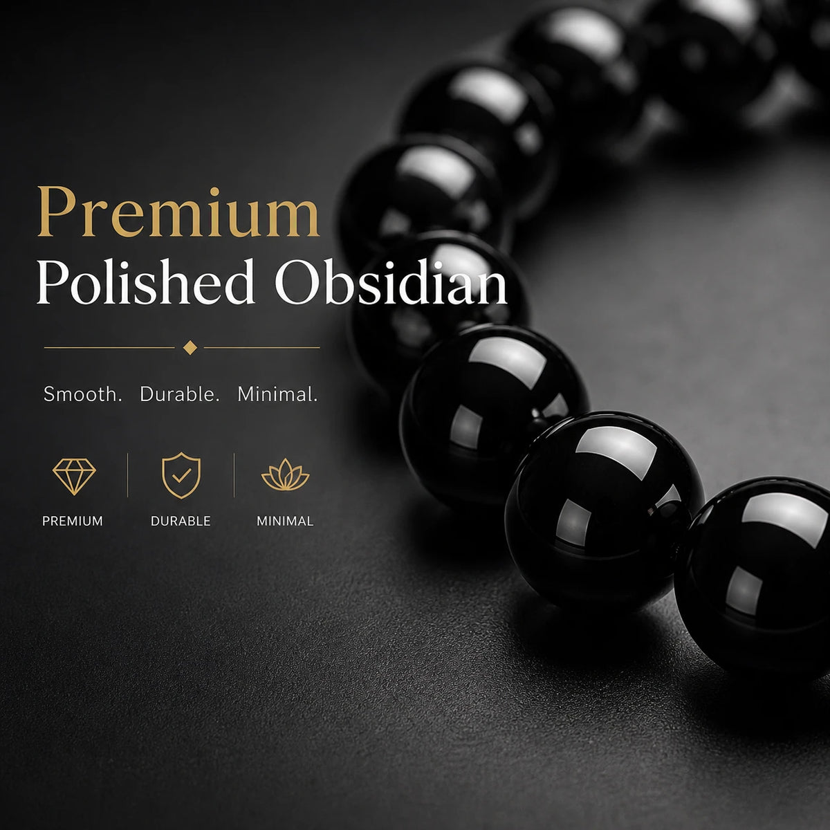 Black Obsidian Bracelet — wearing or styling view