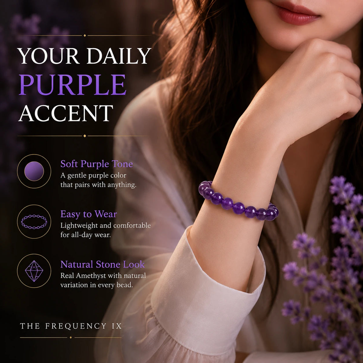 Amethyst Bracelet — closure or construction detail