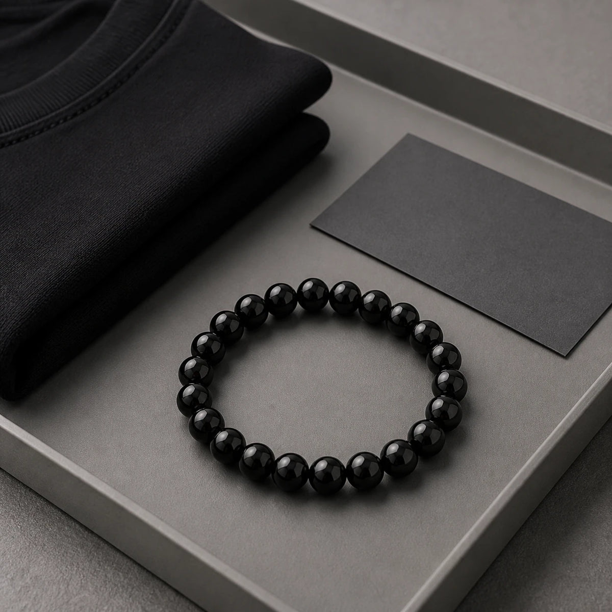 Black Obsidian Bracelet — alternate angle