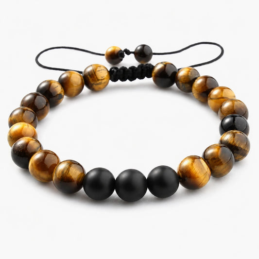 Tiger Eye & Matte Black Bracelet — primary product view