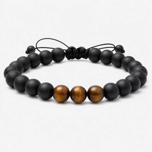 Matte Black & Tiger Eye Bracelet — primary product view