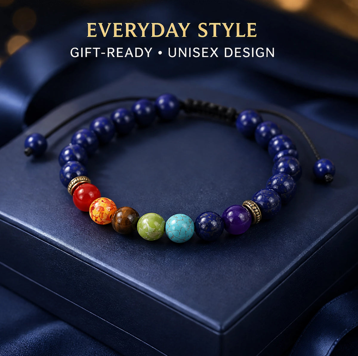Lapis Lazuli Color Accent Bracelet — wearing or styling view