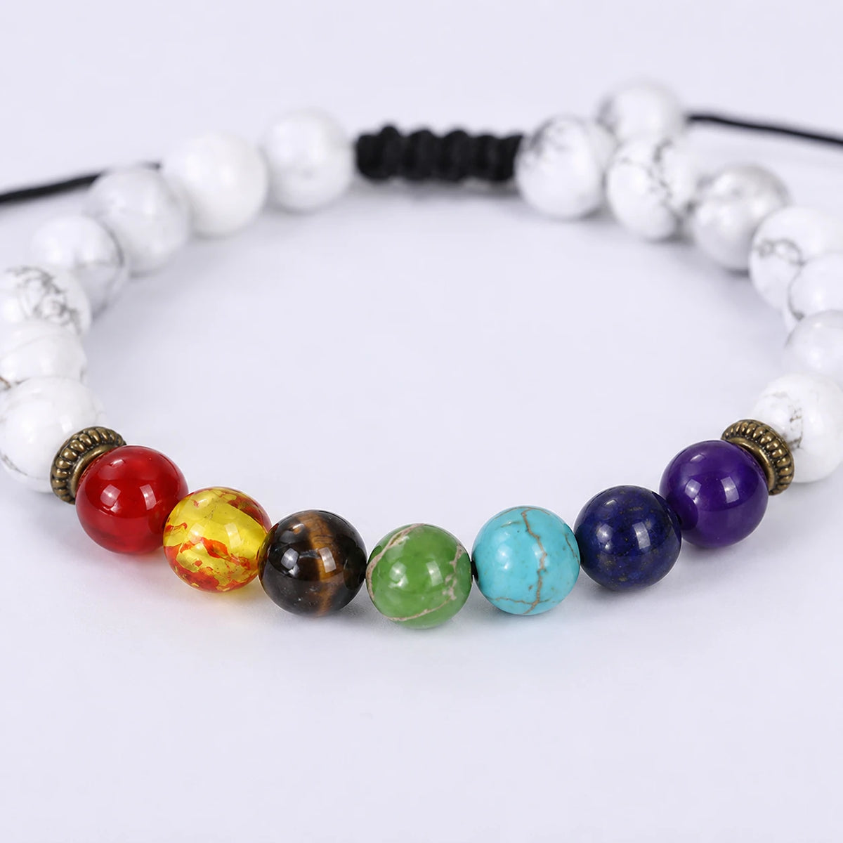 White Turquoise-Style Color Accent Bracelet — wearing or styling view