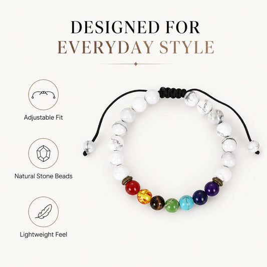 White Turquoise-Style Color Accent Bracelet — primary product view