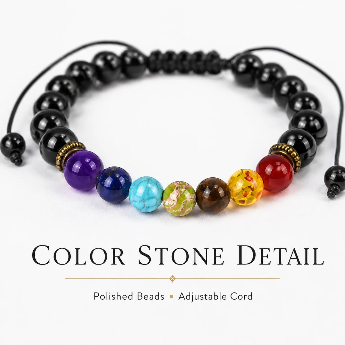 Black Obsidian Color Accent Bracelet — wearing or styling view
