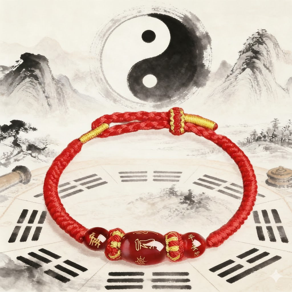 Natural Red Agate & Sacred Red Cord Talisman