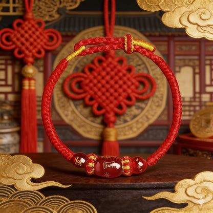 Natural Red Agate & Sacred Red Cord Talisman