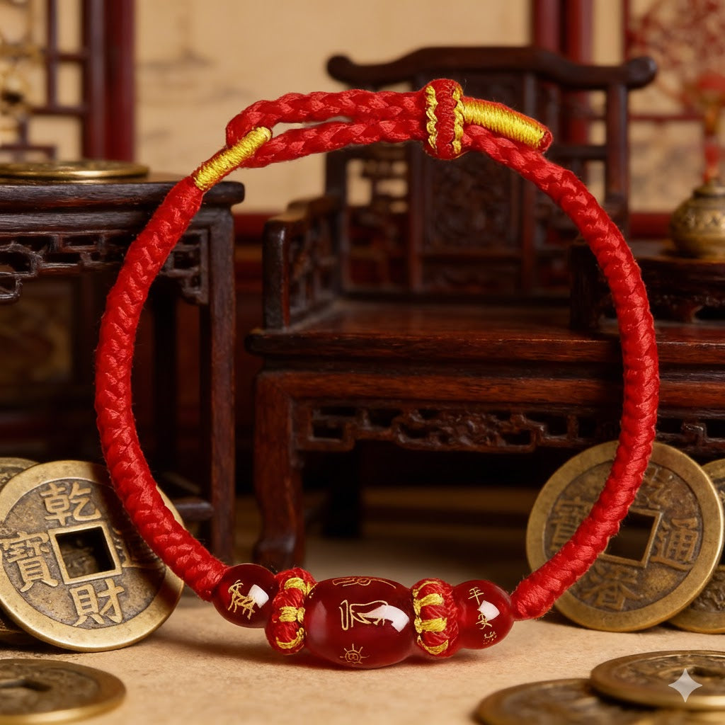 Natural Red Agate & Sacred Red Cord Talisman