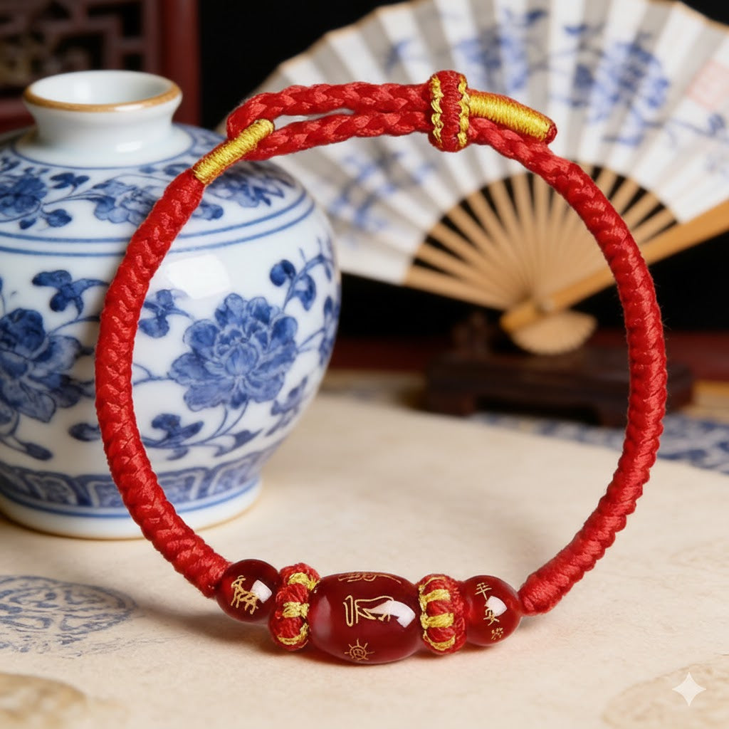 Natural Red Agate & Sacred Red Cord Talisman
