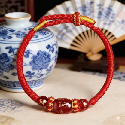 Natural Red Agate & Sacred Red Cord Talisman