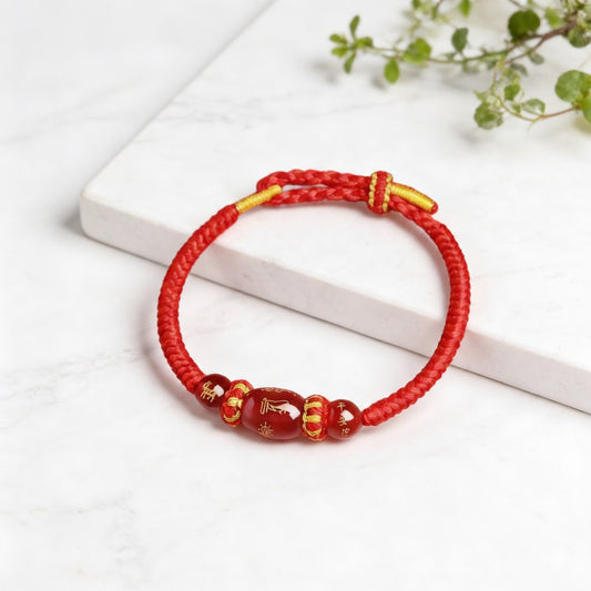 Natural Red Agate & Sacred Red Cord Talisman