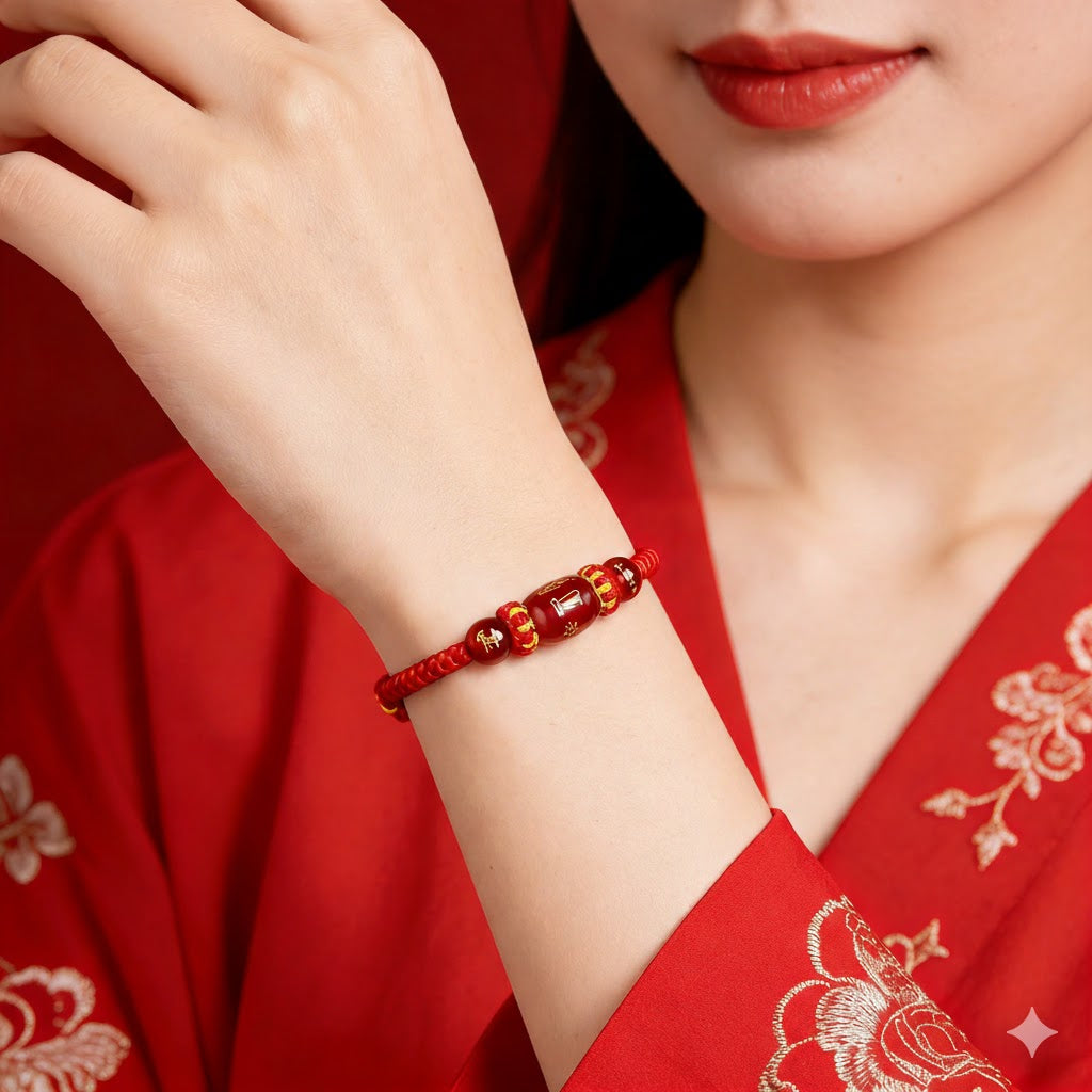 Natural Red Agate & Sacred Red Cord Talisman