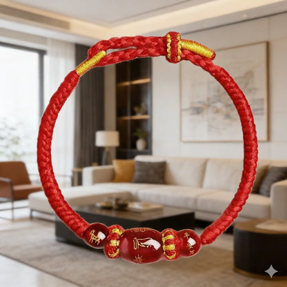 Natural Red Agate & Sacred Red Cord Talisman