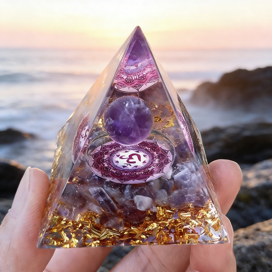 The Violet Portal: 3D Amethyst Sphere Orgone Pyramid